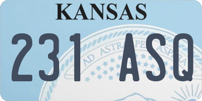 KS license plate 231ASQ