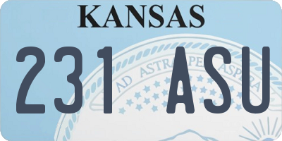 KS license plate 231ASU
