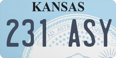 KS license plate 231ASY
