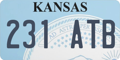 KS license plate 231ATB