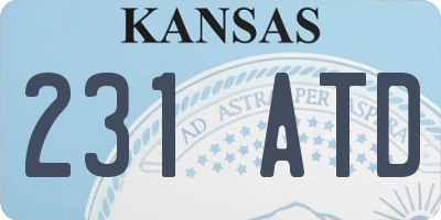 KS license plate 231ATD