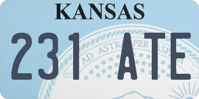 KS license plate 231ATE