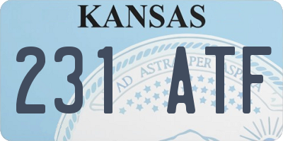 KS license plate 231ATF