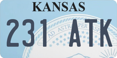 KS license plate 231ATK