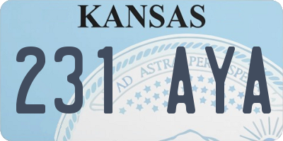 KS license plate 231AYA