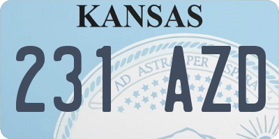 KS license plate 231AZD