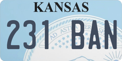 KS license plate 231BAN