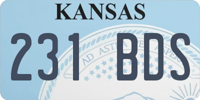 KS license plate 231BDS