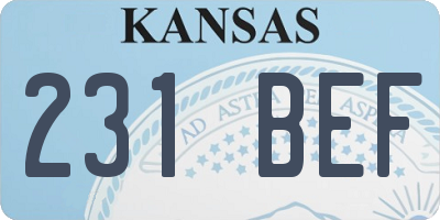 KS license plate 231BEF
