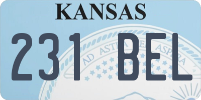 KS license plate 231BEL