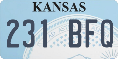 KS license plate 231BFQ