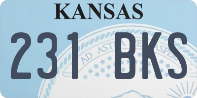 KS license plate 231BKS