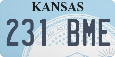 KS license plate 231BME