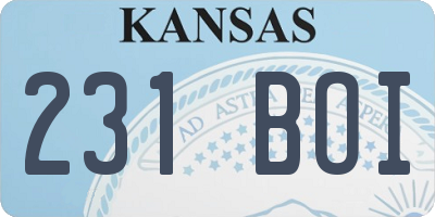 KS license plate 231BOI