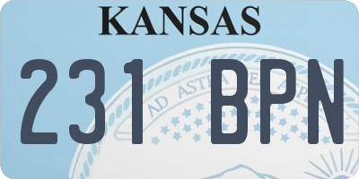 KS license plate 231BPN