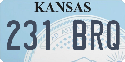 KS license plate 231BRQ