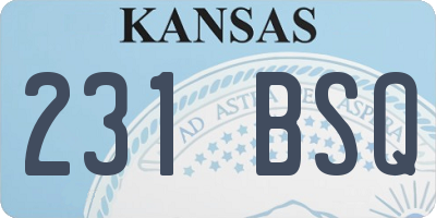 KS license plate 231BSQ