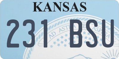 KS license plate 231BSU