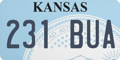 KS license plate 231BUA