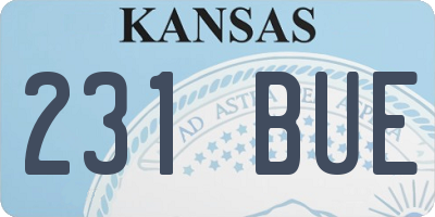 KS license plate 231BUE