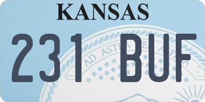 KS license plate 231BUF