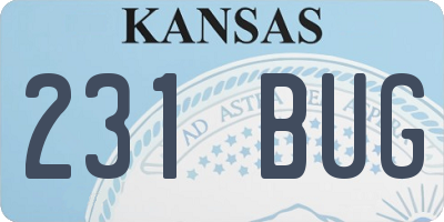 KS license plate 231BUG