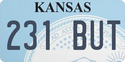 KS license plate 231BUT