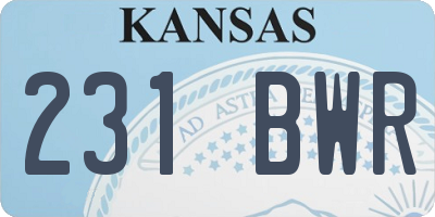 KS license plate 231BWR