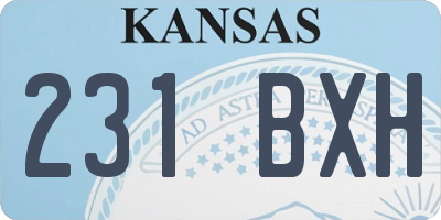 KS license plate 231BXH