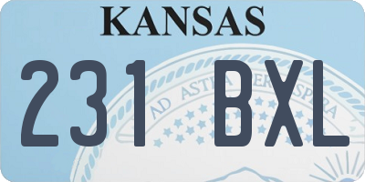 KS license plate 231BXL