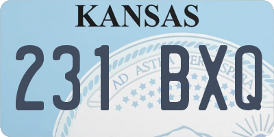 KS license plate 231BXQ