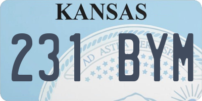 KS license plate 231BYM