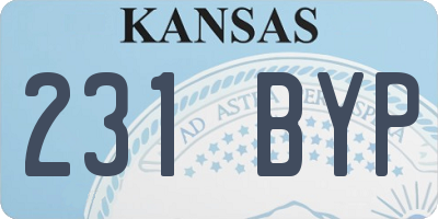 KS license plate 231BYP