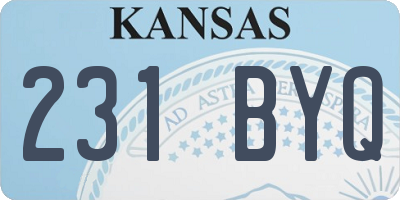 KS license plate 231BYQ