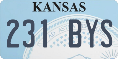 KS license plate 231BYS