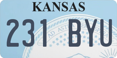 KS license plate 231BYU