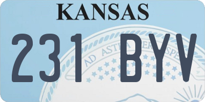 KS license plate 231BYV