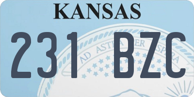 KS license plate 231BZC