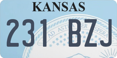 KS license plate 231BZJ