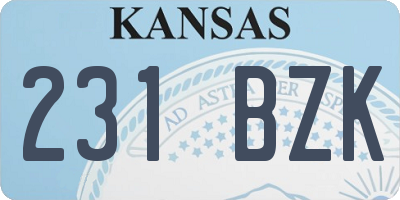 KS license plate 231BZK
