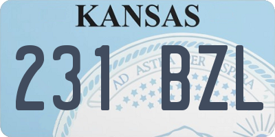 KS license plate 231BZL