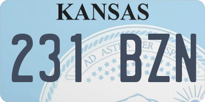 KS license plate 231BZN