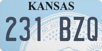 KS license plate 231BZQ