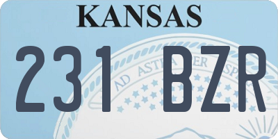 KS license plate 231BZR
