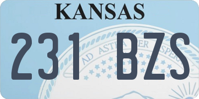 KS license plate 231BZS