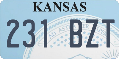 KS license plate 231BZT