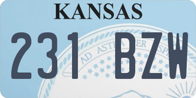 KS license plate 231BZW