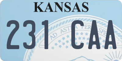KS license plate 231CAA