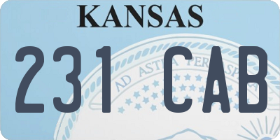 KS license plate 231CAB