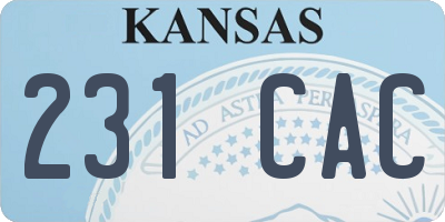 KS license plate 231CAC